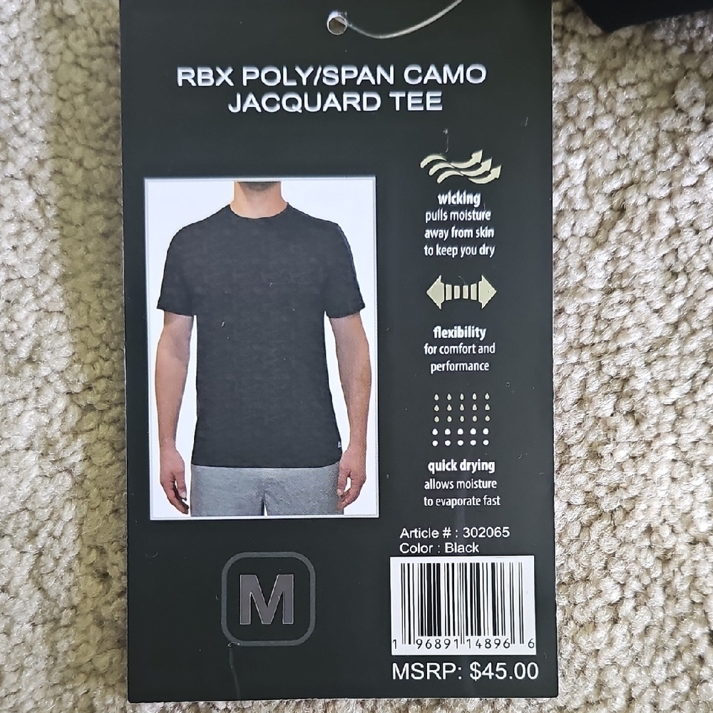Reebok Black Short Sleeve Men's Tee - Picture 5 of 6
